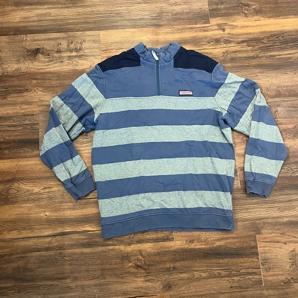 Vineyard Vines Blue and Grey Striped Shep Shirt